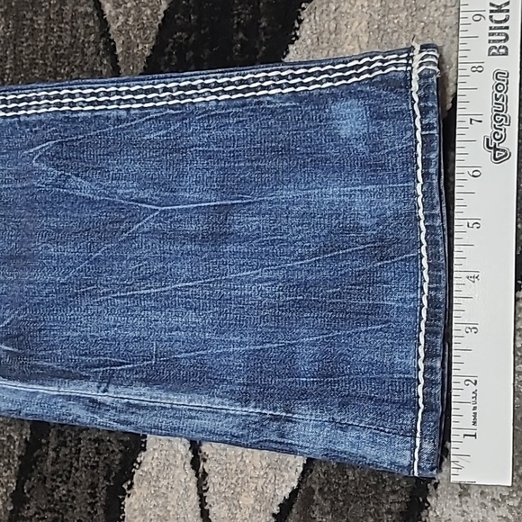 ROCK REVIVAL KAI EMBROIDERED SEQUINS ACID WASH BOOT-CUT DENIM JEAN - Picture 10 of 14